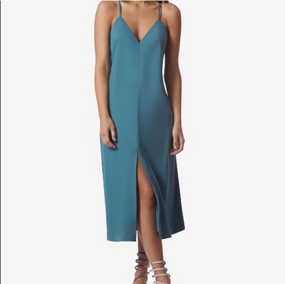 AVEC LES FILLES Le Village Front Slit Midi Slip Dress NWT - MEDIUM